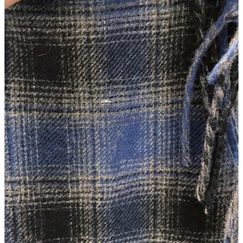 Pendleton Wool Scarf Blue Gray 12x63 READ